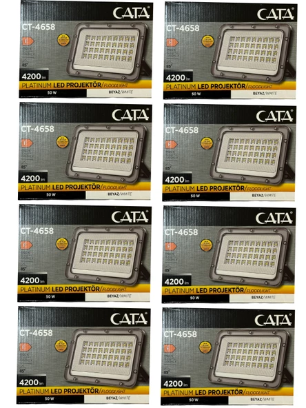 Cata CT-4658 50W 6500K (Beyaz Işık) Led Projektör (8 Adet) ürün görseli 1