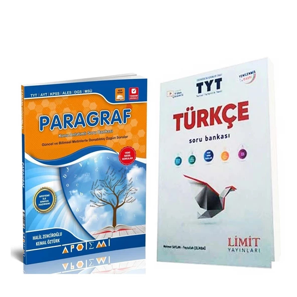 Limit TYT Türkçe ve Apotemi Paragraf Soru Bankası Seti 2 Kitap ürün görseli 1