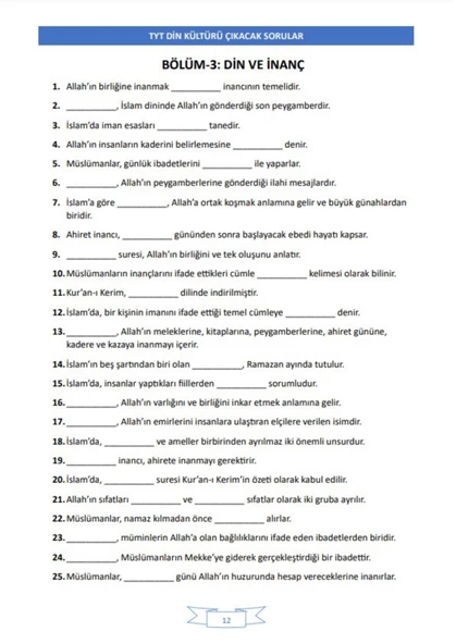 Enine Boyuna TYT Din Ders Notları ürün görseli 1