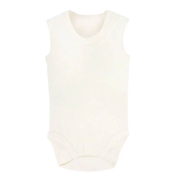 Sema Baby Jakarlı Askılı Badi (Body) - Beyaz 9-12 Ay ürün görseli 1
