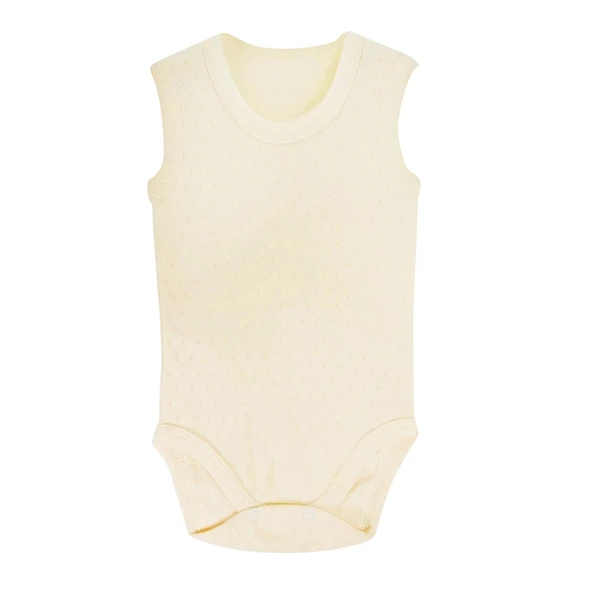 Sema Baby Jakarlı Askılı Badi (Body) - Krem 0-3 Ay ürün görseli 1