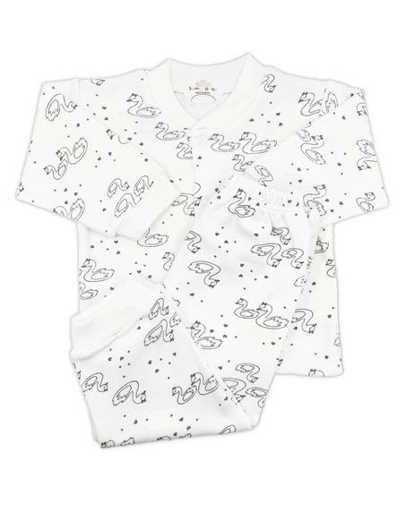 Sema Baby Sevimli Kuğu Bebek Pijama Takımı 3-6 Ay ürün görseli 1