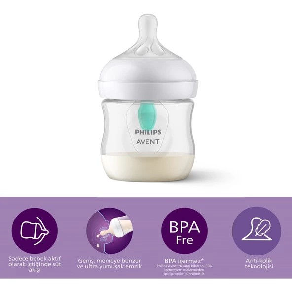 Philips Avent Natural Response Anti-Colic PP Biberon 125 ml +0 ay ürün görseli 1
