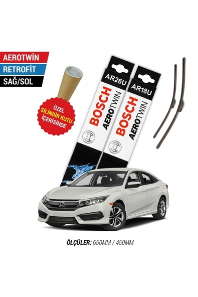 Honda Civic Silecek (2017-2021 FC5) Bosch Aerotwin Retrofit ürün görseli 1