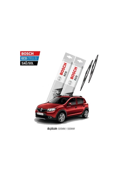 Dacia Sandero 2012 Model Silecek Takımı Bosch Eco (Telli) ürün görseli 1
