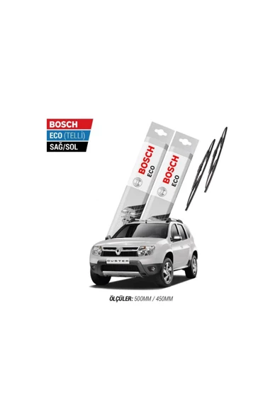 Dacia Duster 2011 Model Silecek Takımı Bosch Eco (Telli) ürün görseli 1