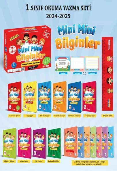 Kırmızı Beyaz 1. Sınıf  Mini Mini Bilginler Okuma Yazma Öğreniyor Okuma Yazma Seti 2025 ürün görseli 1