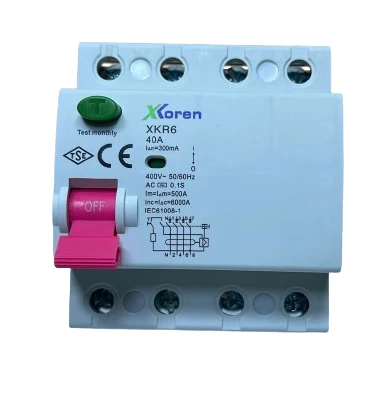 XKOREN 4X40A 300MA 6KA Kaçak Akım RÖLESİ XKR64P-300-40 ürün görseli 1