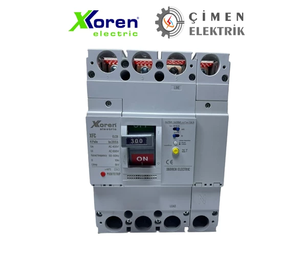 XKOREN 4X300A 70KA KAÇAK AKIM KORUMALI KOMPAKT ŞALTER XFC-400-4P-300A ürün görseli 1