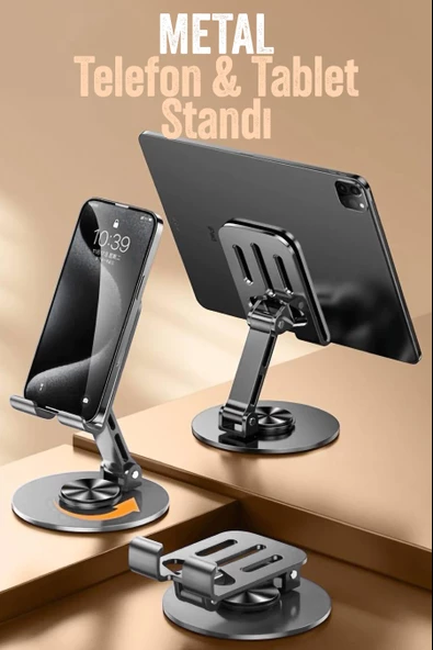 Yüksek Kalite Metal Katlanabilir 360 Dönen Ayarlı Telefon Tutucu Masaüstü Telefon Tablet Standı S013 ürün görseli 1