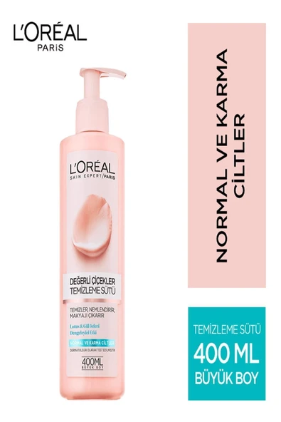 L'Oreal Paris Değerli Çiçekler Temizleme Sütü 400ml ürün görseli 1