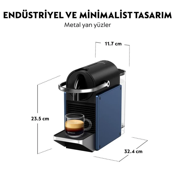 Nespresso D62 Pixie Kahve Makinesi,Mavi - Resim 2
