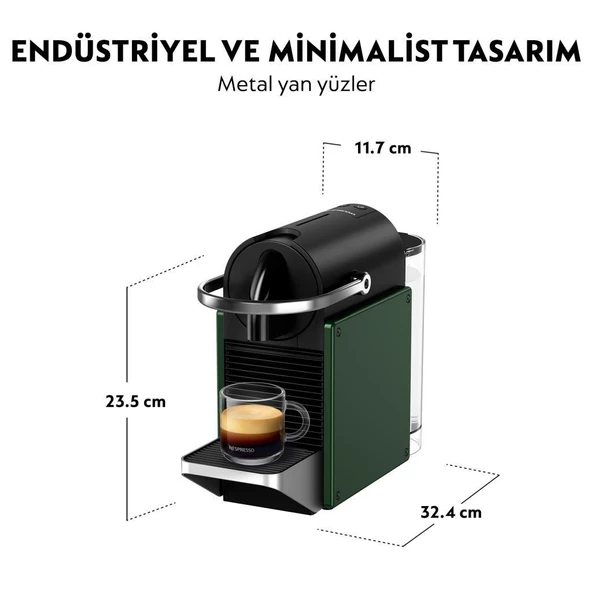 Nespresso D62 Pixie Kahve Makinesi,Yeşil - Resim 2