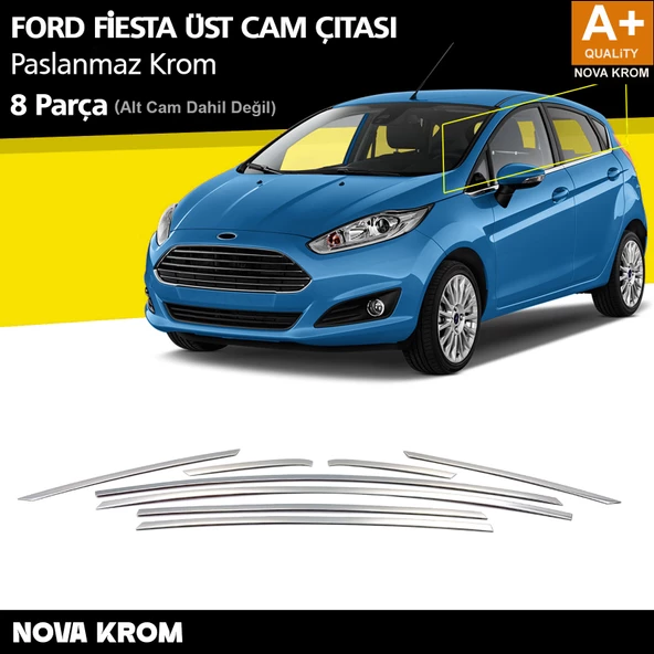 Ford Fiesta Krom Cam Üst Çıtası 8 Parça 2009-2017 ürün görseli 1