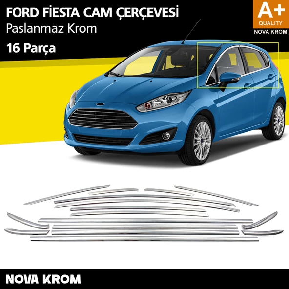 Ford Fiesta Krom Cam Çerçevesi 16 Parça 2009-2017 A+ Kalite ürün görseli 1