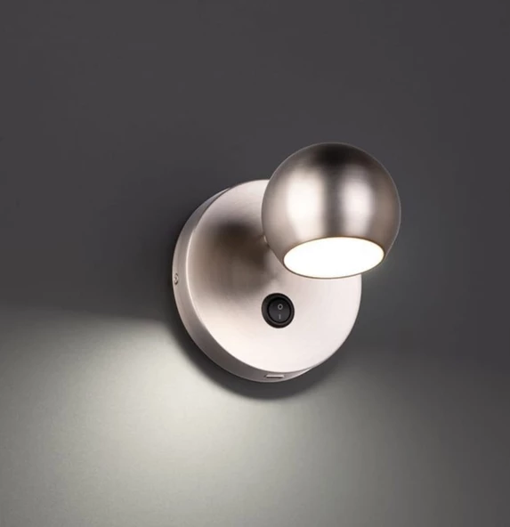 Demet habek mylights Panasonic gün isigi ampullü paslanmaz inox gövde Küre Anahtarlı LED aplik LED spot Hareketli başlık tekli ürün görseli 1