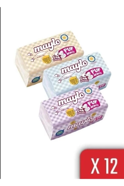 MAYLO Puf Mendil 150 Yaprak 12 Li Paket ürün görseli 1