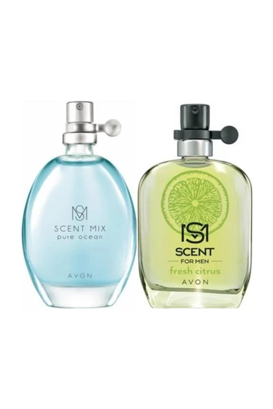 AVON   Scent Fresh Citrus 30 Ml Erkek Edt+ Scent Mix Pure Ocean 30 ml Bayan Edt ürün görseli 1