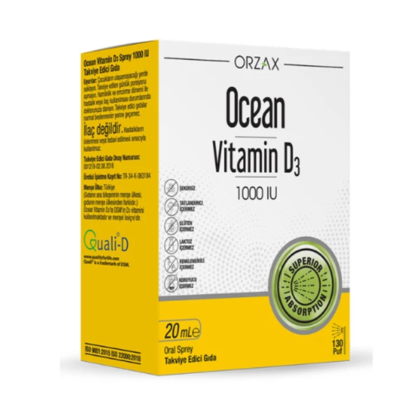 Ocean Vitamin D3 1000 IU Sprey 20 ml ürün görseli 1