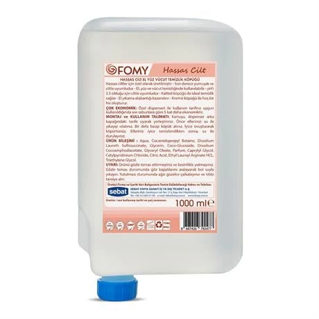 FOMY Hassas Cilt Köpük Sabun El Yüz Vücut 1000 ml ürün görseli 1