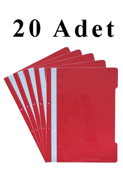 20 Adet A4 Kırmızı Telli Dosya 1 Paket Ekonomik Kaliteli Telli Dosya Ofis Büro Okul ürün görseli 1