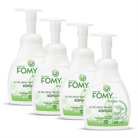 FOMY Doğal ve Narin El Temizleme Köpüğü - Özenle Hazırlanmış Nemlendirici Yenileyici Formül 4x300ml ürün görseli 1