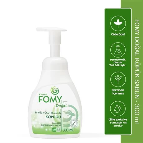 FOMY Doğal ve Narin El Temizleme Köpüğü - Özenle Hazırlanmış Nemlendirici Yenileyici Formül 300ml ürün görseli 1