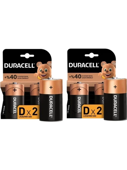 Duracell D Büyük Boy 4 Lü Pil ürün görseli 1