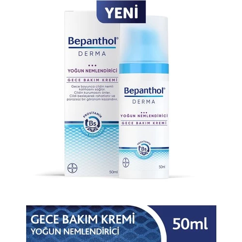 Bepanthol Derma Yoğun Nemlendirici Gece Bakım Kremi 50ML l Provitamin B5 Bakım Kompleksi ürün görseli 1