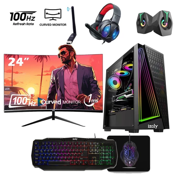 İzoly FX50 İ5-3470 16GB 512GB SATA SSD GT 740 4GB GDDR5 24"100Hz Oyuncu Oem Seti ürün görseli 1