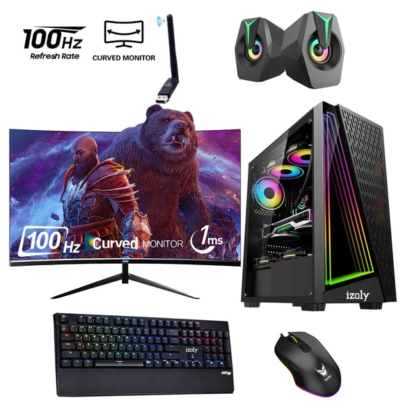 İzoly RX44 PLUS İ5-10400F 16GB 512GB M.2 NVMe RX 580 8GB GDDR5 24"100Hz Oyuncu Oem Seti ürün görseli 1