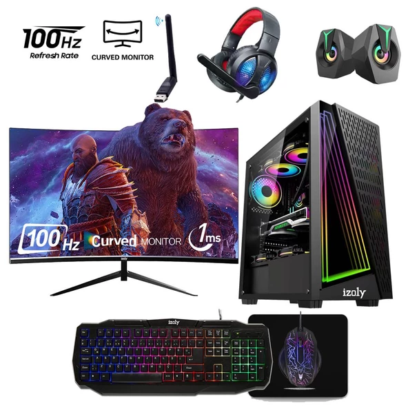 İzoly RX44 İ5-4400 16GB 512GB SATA SSD RX 580 8GB GDDR5 24"100Hz Oyuncu Oem Seti ürün görseli 1