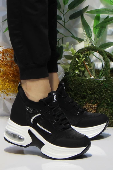 Fort Guja 24K300-1 Siyah Orijinal Ürün Kalın Taban Sneaker Kadın Ayakkabı ürün görseli 1