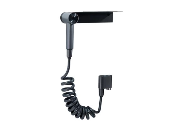 Taharatmatik Bide Sprey Yıkama Sistemi Manyetik Askı ve Etejerli Gun Grey H707GR ürün görseli 1