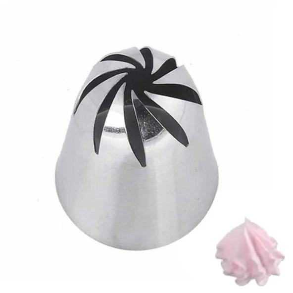 Büyük Boy Gül 8 Diş Krema Duyu 36x8x47 Mm | İthal Krema Torbası Hediye (DY-903) ürün görseli 1