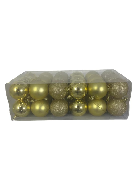 T.Concept Yılbaşı Süsü Çam Ağacı Topu 36’lı Noel Küresi 6 Cm Gold Renk ürün görseli 1