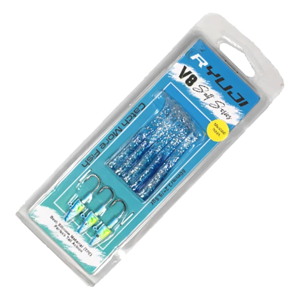 Ryuji V8 8cm 5.5gr Silikon Yem  Blue Glitter ürün görseli 1