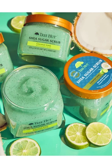 Tree Hut Coconut Lime Shea Sugar Scrub Vücut Peelingi 510GR - Resim 2