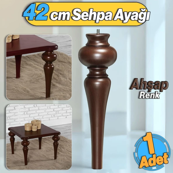 Damla Plastik Sehpa Ayağı 42 cm Ahşap Desenli Orta Sehpası Ayak Zigon Sehpa Mobilya Ayakları 1 Adet ürün görseli 1