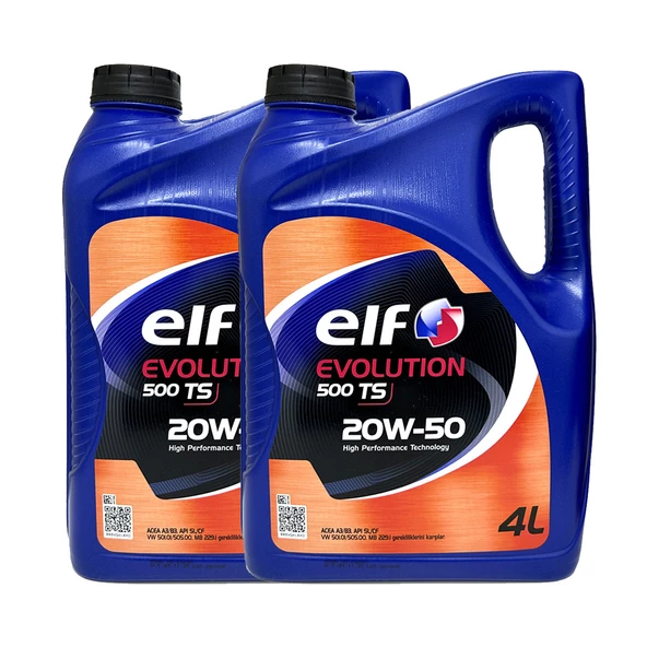 Elf Evolution 500 TS 20W-50 Motor Yağı 2 x 4 L ürün görseli 1