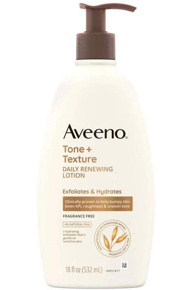 Aveeno Tone + Texture Eksfoliye Edici ve Nemlendirici Günlük Vücut Losyonu 532ML ürün görseli 1