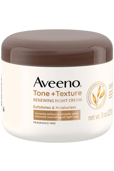 Aveeno Tone + Texture Eksfoliye Edici ve Nemlendirici Gece Vücut Kremi 227GR ürün görseli 1