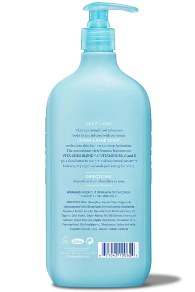 Bliss Limon ve Adaçayı Vücut Losyonu 470ML - Resim 2
