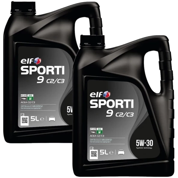 Elf Sporti 9 5W-30 Acea C2/C3 Dpf Tam Sentetik Motor Yağı 2 x 5 L ürün görseli 1