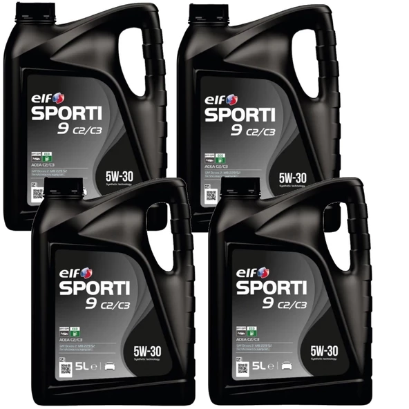 Elf Sporti 9 5W-30 Acea C2/C3 Dpf Tam Sentetik Motor Yağı 4 x 5 L ürün görseli 1