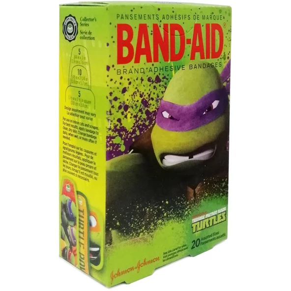 Band Aid Turtles Yara Bandı 20 Adet Karışık Ölçü ürün görseli 1
