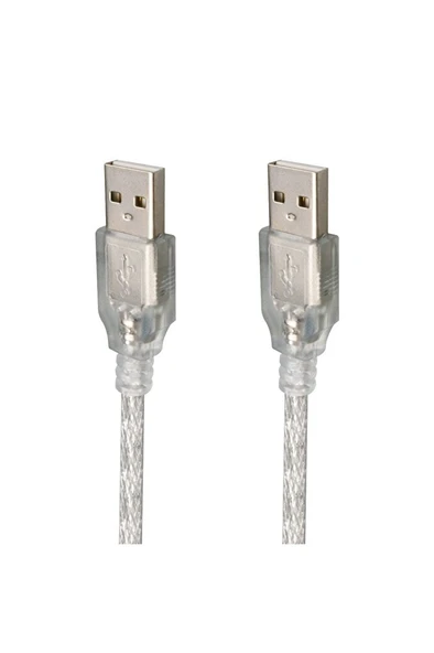 Usb erkek  şeffaf kablo 5 metre ürün görseli 1