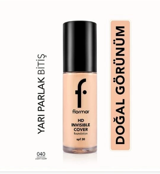 Flormar Invisible Cover HD Foundation 040 Light Ivory ürün görseli 1
