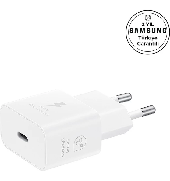Samsung 25W Type-C Hızlı Şarj Adaptörü , Beyaz, Samsung Türkiye Garantili - Ep-T2510nwegww ürün görseli 1