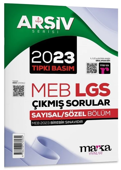 Marka 8. Sınıf Arşiv Serisi LGS 2023 Çıkmış Sorular Çözümlü Tıpkı Basım Marka Yayınları ürün görseli 1